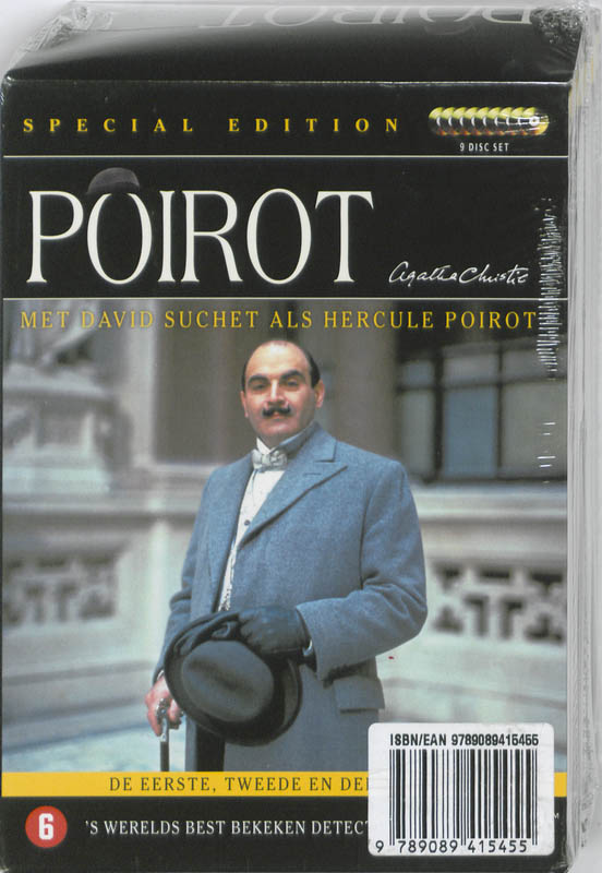 Achterkant van Poirot Serie 1,2,3