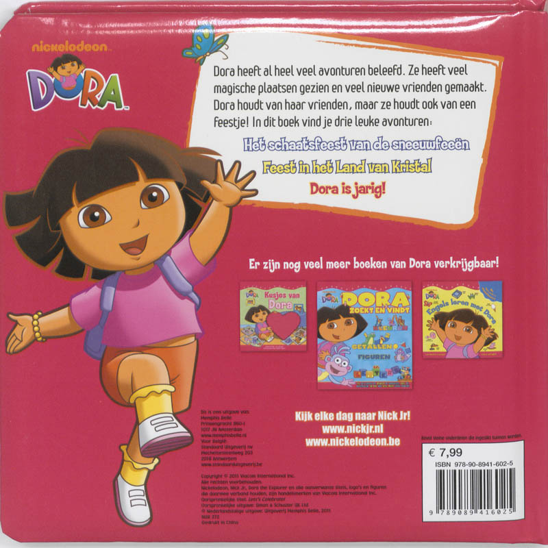 Achterkant van Feest met Dora