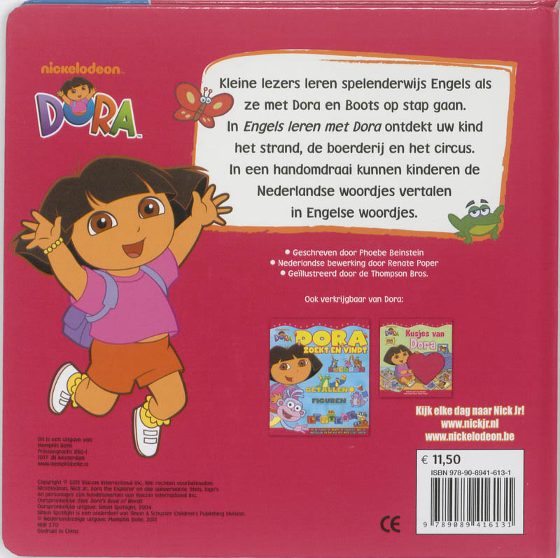 Achterkant van Engels leren met Dora