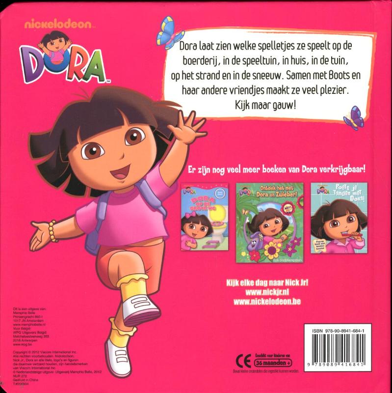 Achterkant van Spelen met Dora