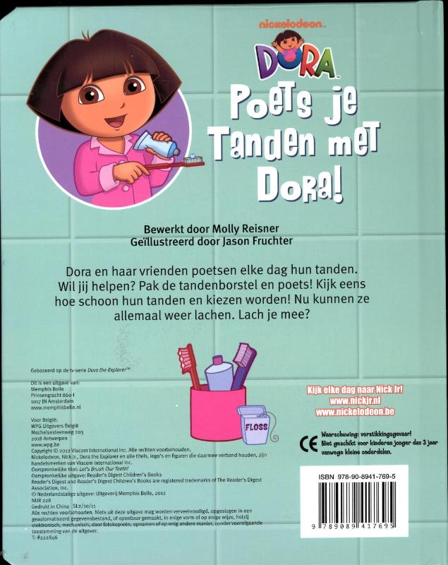 Achterkant van Poets je tanden met Dora