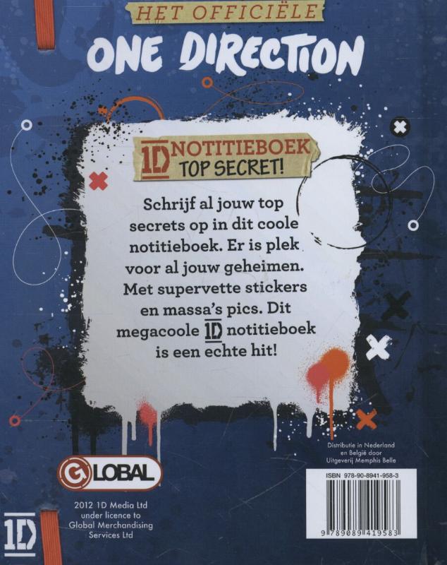 Achterkant van Het officiele One Direction notitieboek
