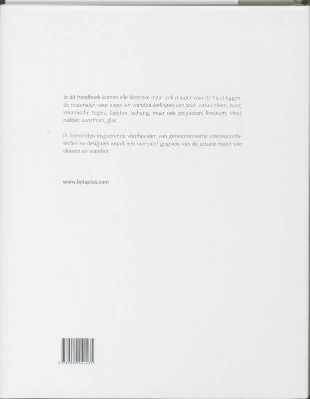 Achterkant van Compendium vloeren & wanden