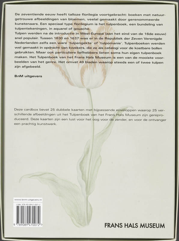 Achterkant van Frans Hals Museum Cardbox Tulpenboek / Tulip book