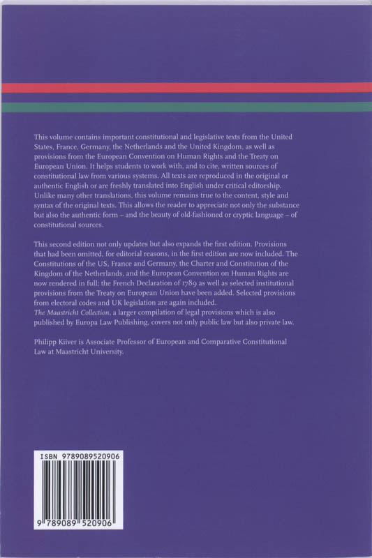 Achterkant van Sources of Constitutional Law