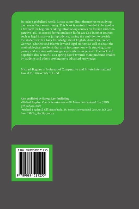 Achterkant van Concise introduction to comparative law
