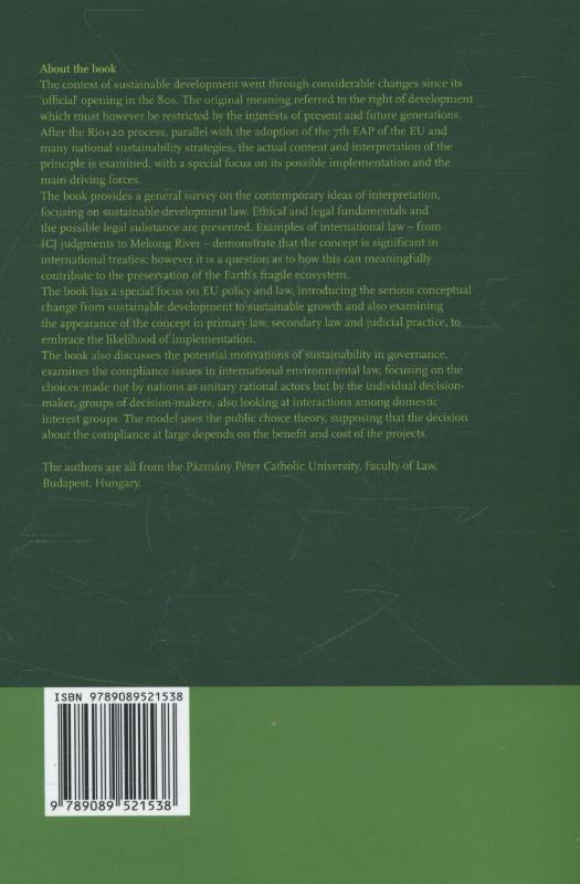 Achterkant van Sustainability, law and public choice