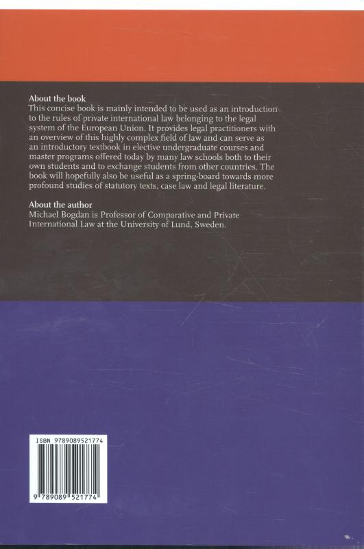 Achterkant van Concise Introduction to EU Private International Law