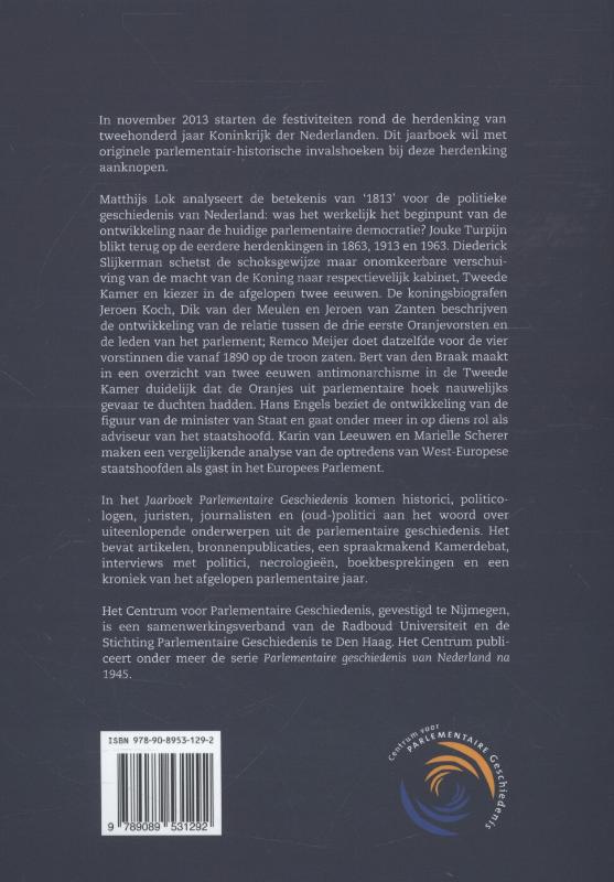 Achterkant van De republiek va Oranje 1813-2013