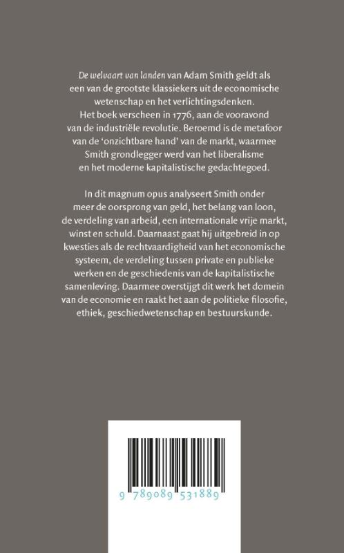 Achterkant van De welvaart van landen