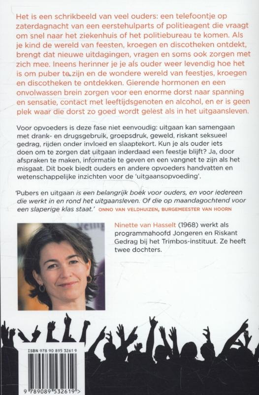 Achterkant van Pubers en uitgaan