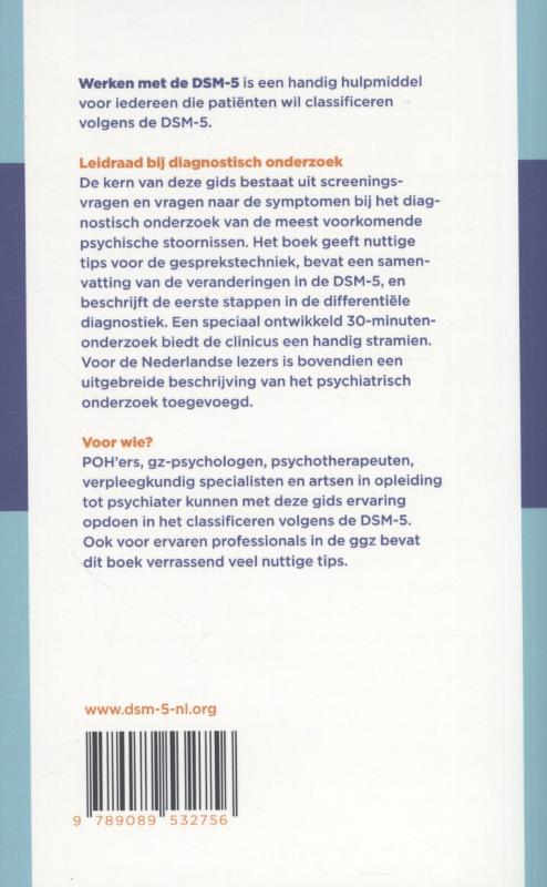 Achterkant van Werken met de DSM-5