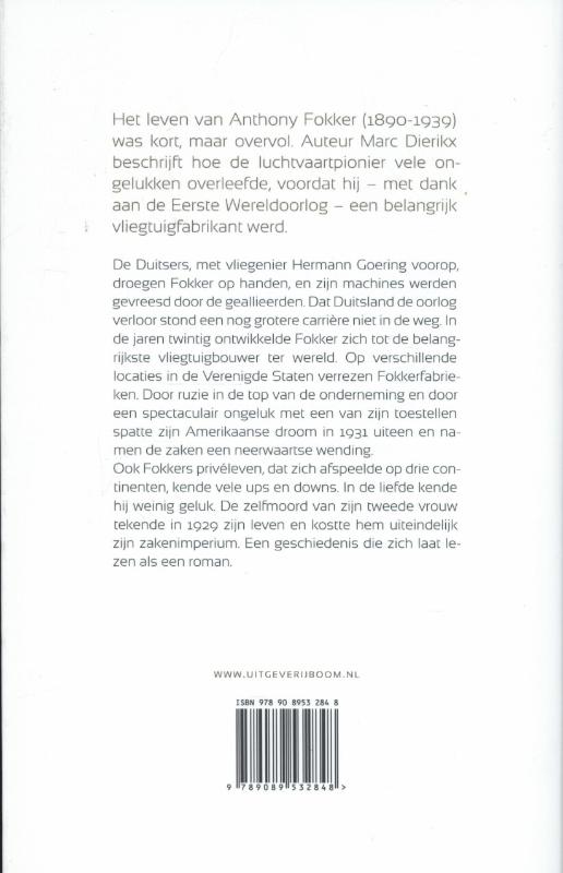 Achterkant van Anthony Fokker