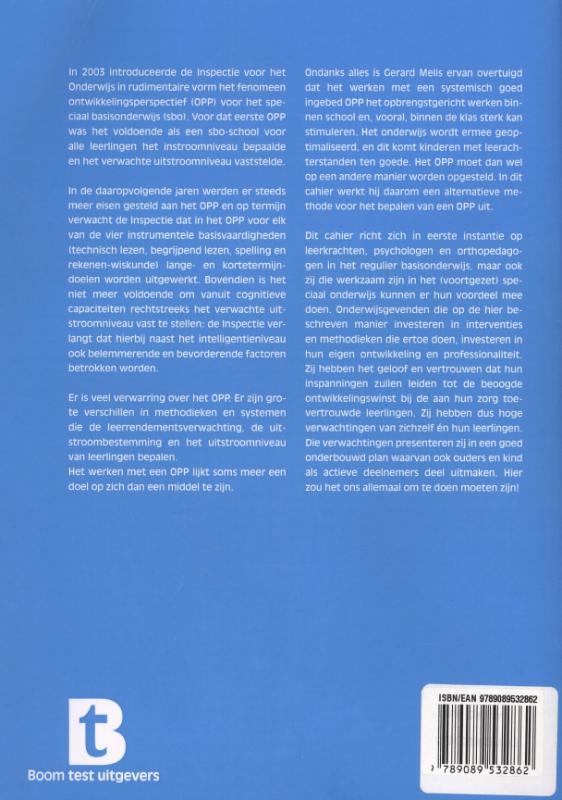 Achterkant van Ontwikkelingsperspectief in het regulier basisonderwijs