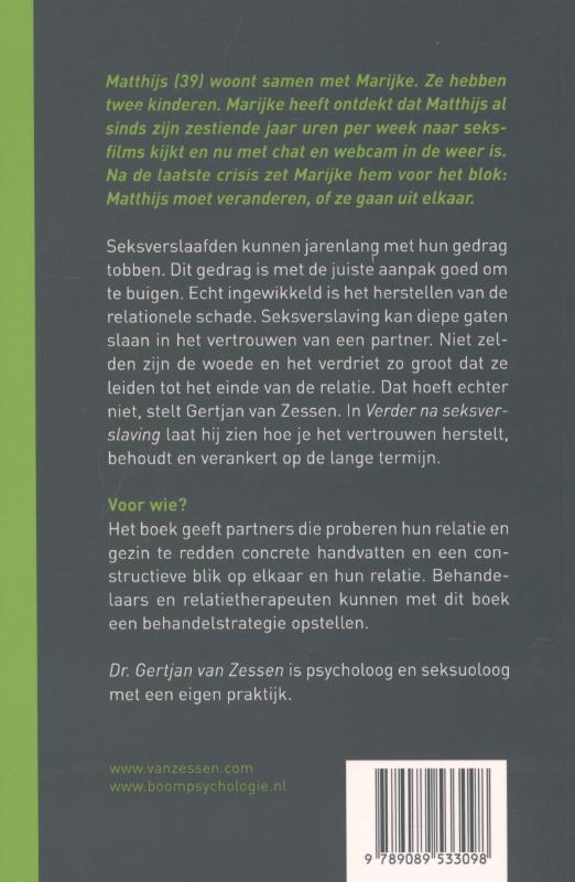 Achterkant van Verder na seksverslaving