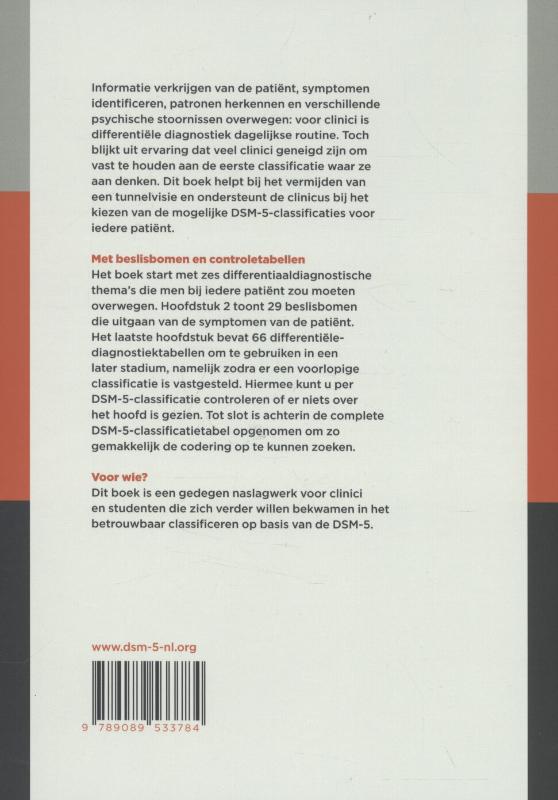 Achterkant van Differentiële diagnostiek DSM-5
