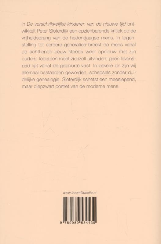 Achterkant van De verschrikkelijke kinderen van de nieuwe tijd