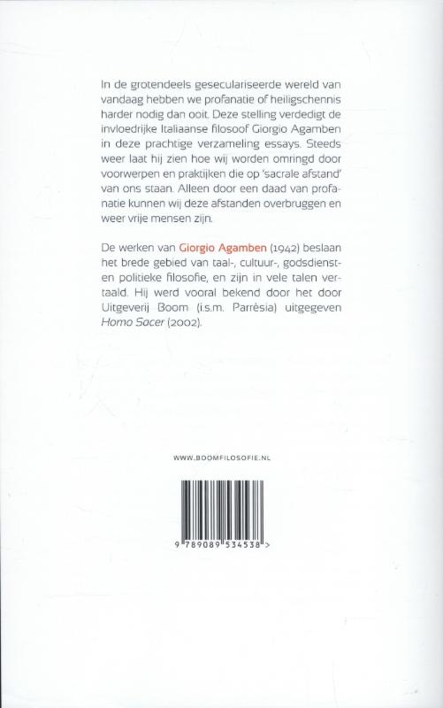 Achterkant van Profanaties