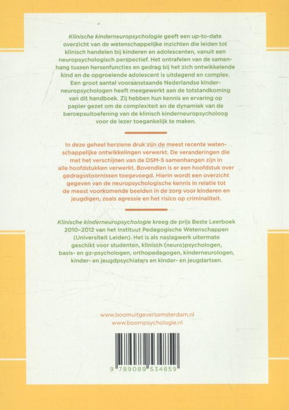 Achterkant van Klinische kinderneuropsychologie