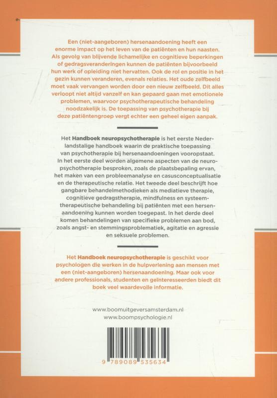 Achterkant van Handboek neuropsychotherapie