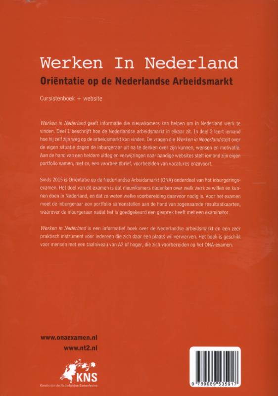 Achterkant van Werken in Nederland
