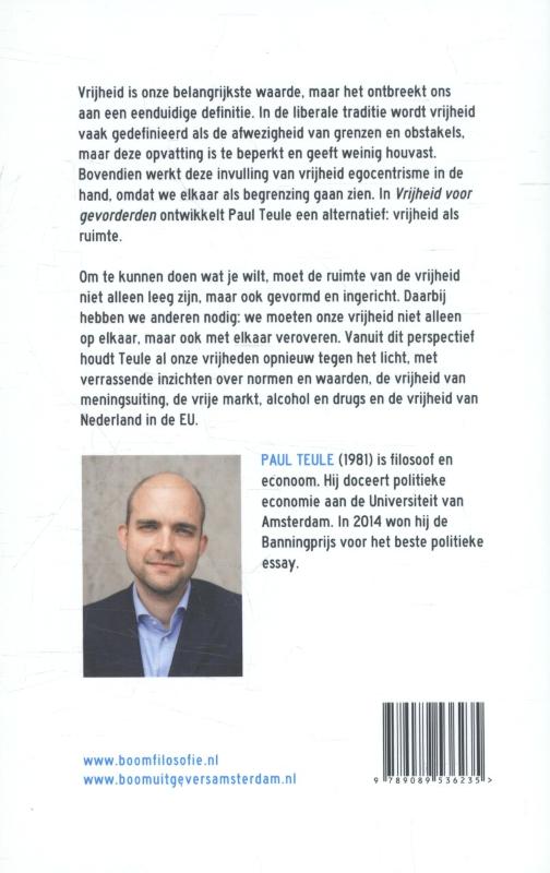 Achterkant van Vrijheid voor gevorderden