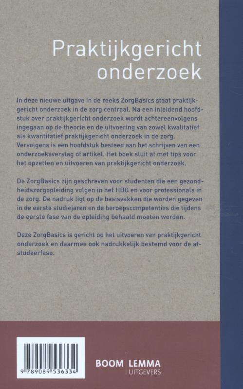 Achterkant van Praktijkgericht onderzoek