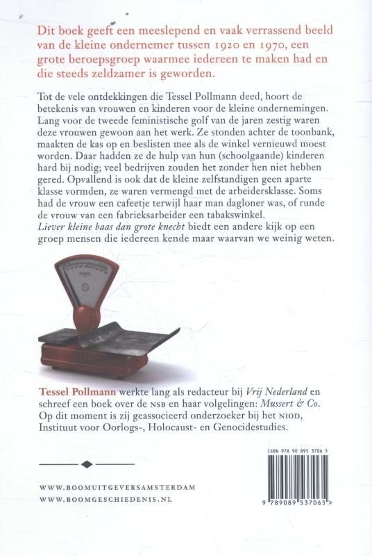 Achterkant van Liever kleine baas dan grote knecht
