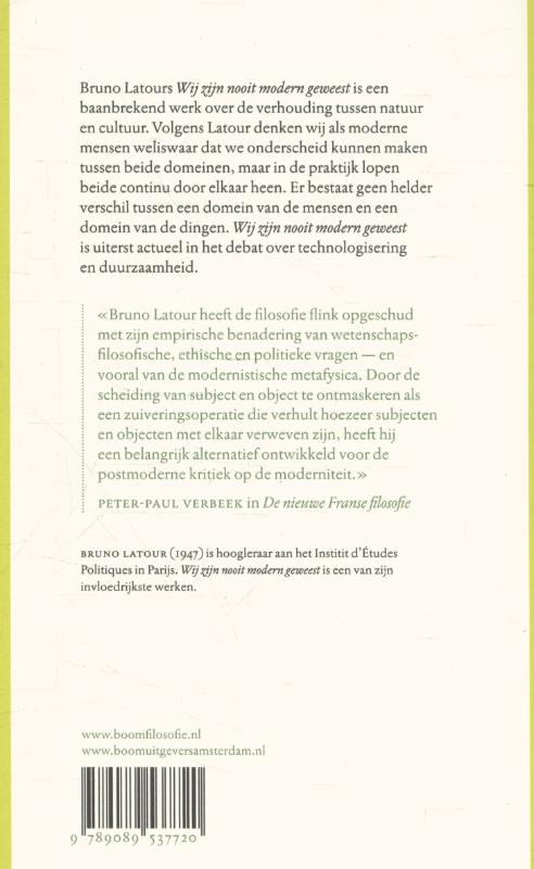 Achterkant van Wij zijn nooit modern geweest
