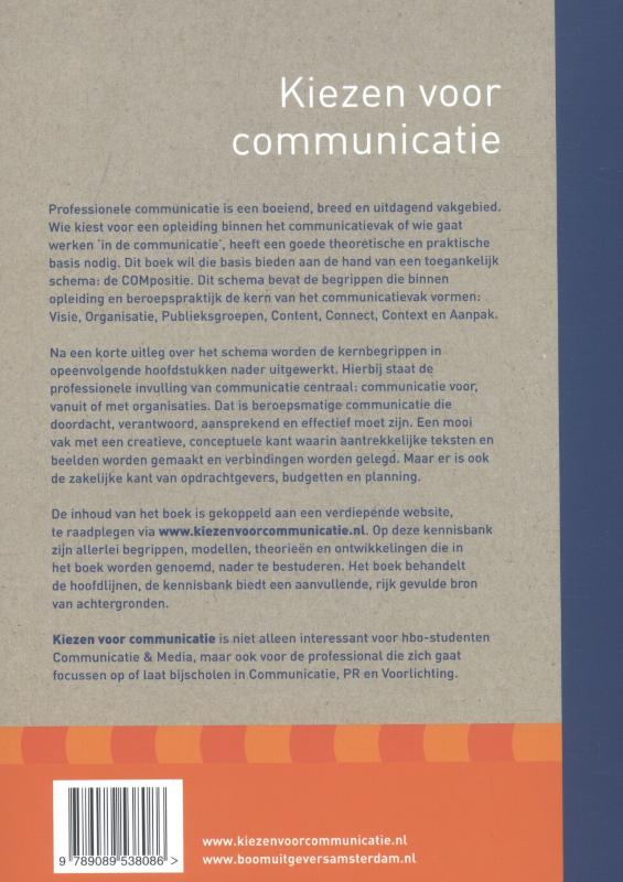 Achterkant van Kiezen voor communicatie