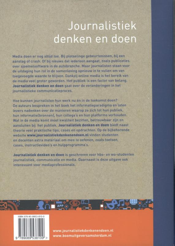 Achterkant van Journalistiek denken en doen