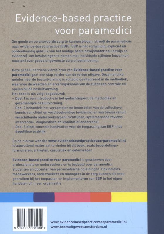 Achterkant van Evidence-based practice voor paramedici