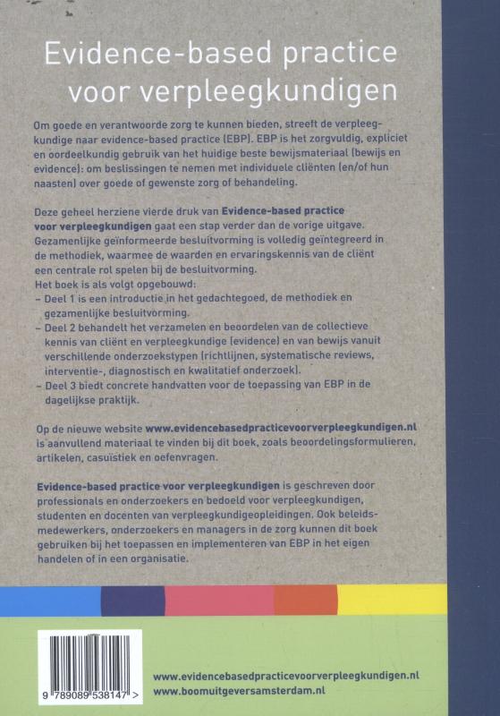 Achterkant van Evidence-based practice voor verpleegkundigen