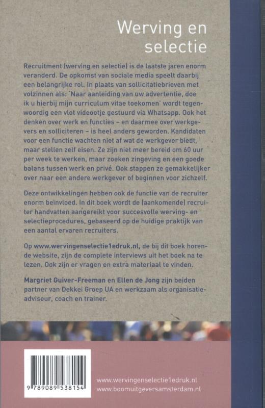 Achterkant van Werving en selectie