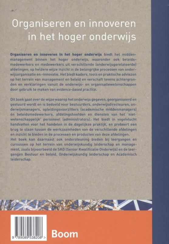 Achterkant van Organiseren en innoveren in het hoger onderwijs