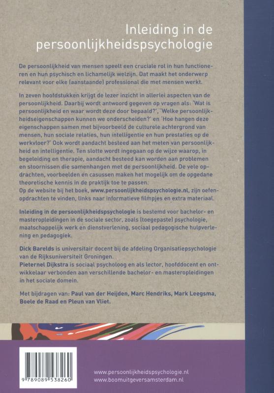 Achterkant van Inleiding in de persoonlijkheidspsychologie