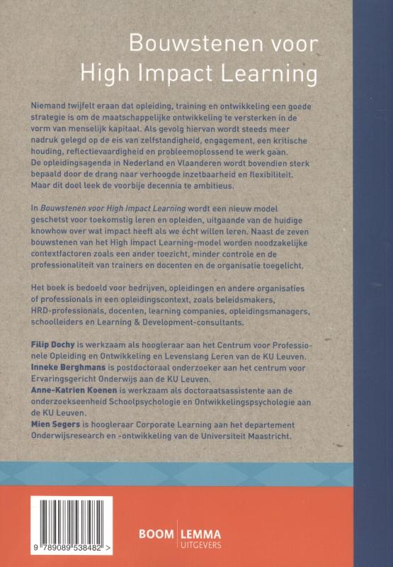 Achterkant van Bouwstenen voor high impact learning