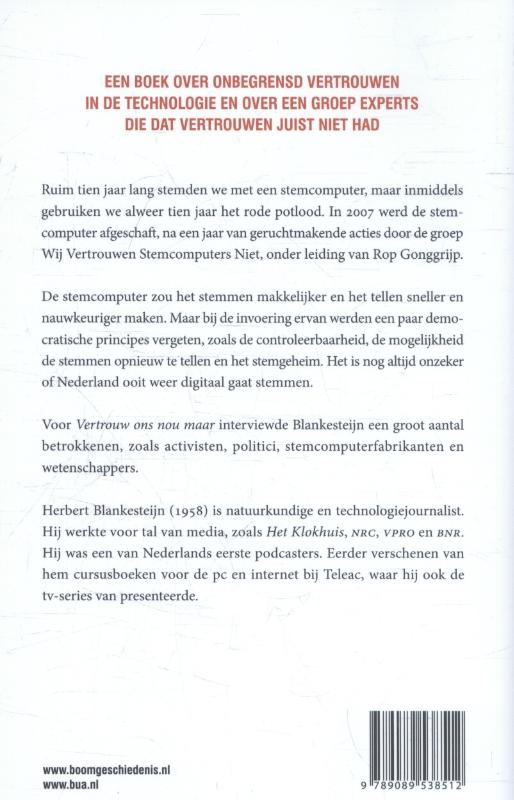 Achterkant van Vertrouw ons nou maar