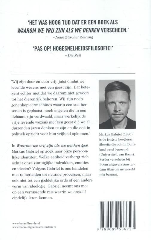 Achterkant van Waarom we vrij zijn als we denken