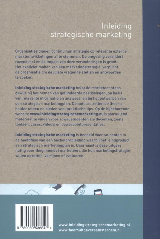 Achterkant van Inleiding strategische marketing