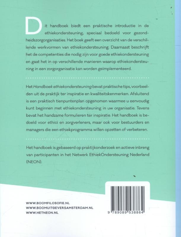 Achterkant van Handboek ethiekondersteuning