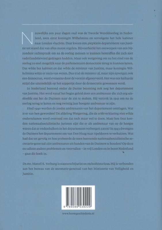 Achterkant van Geschiedenis van het Ministerie van Justitie 1940-1945