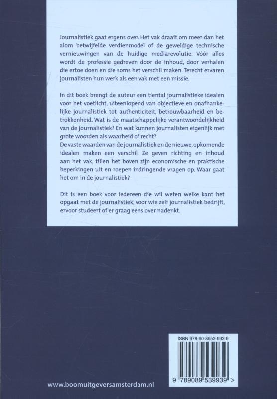 Achterkant van Tien journalistieke idealen