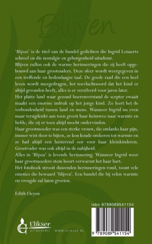 Achterkant van Blijven