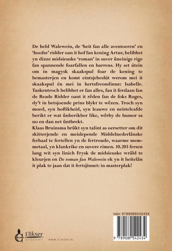 Achterkant van De roman fan Walewein