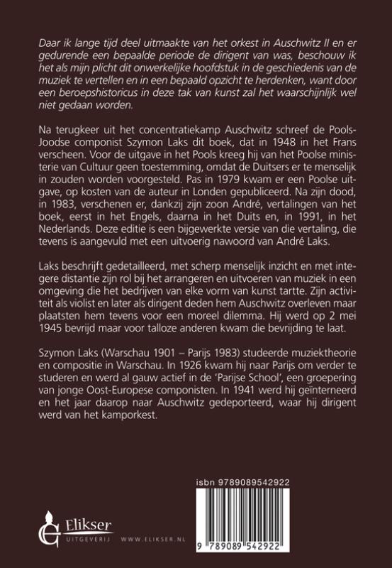 Achterkant van Kapelmeester van Auschwitz
