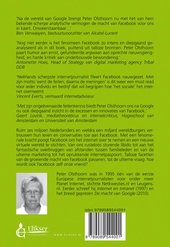 Achterkant van De macht van Facebook