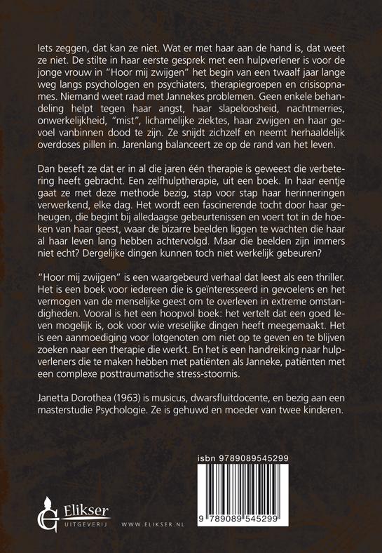 Achterkant van Hoor mij zwijgen