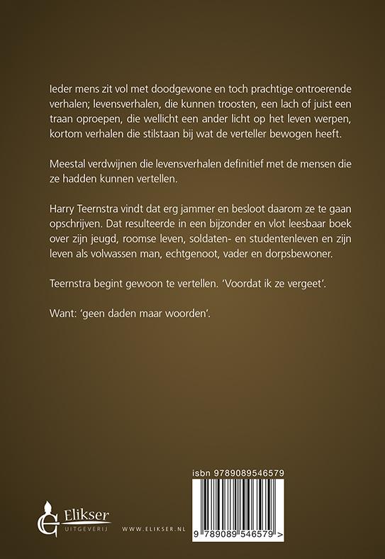 Achterkant van Stilstaan bij wat bewogen heeft