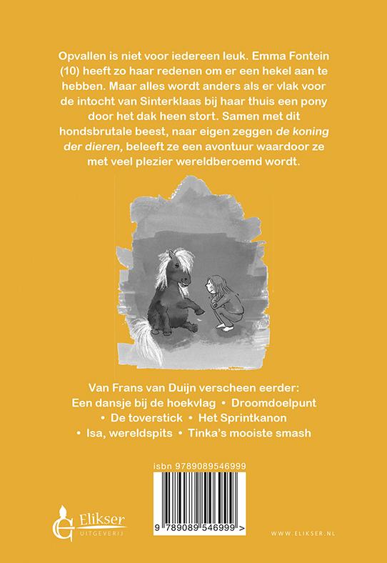 Achterkant van De pony van Sinterklaas